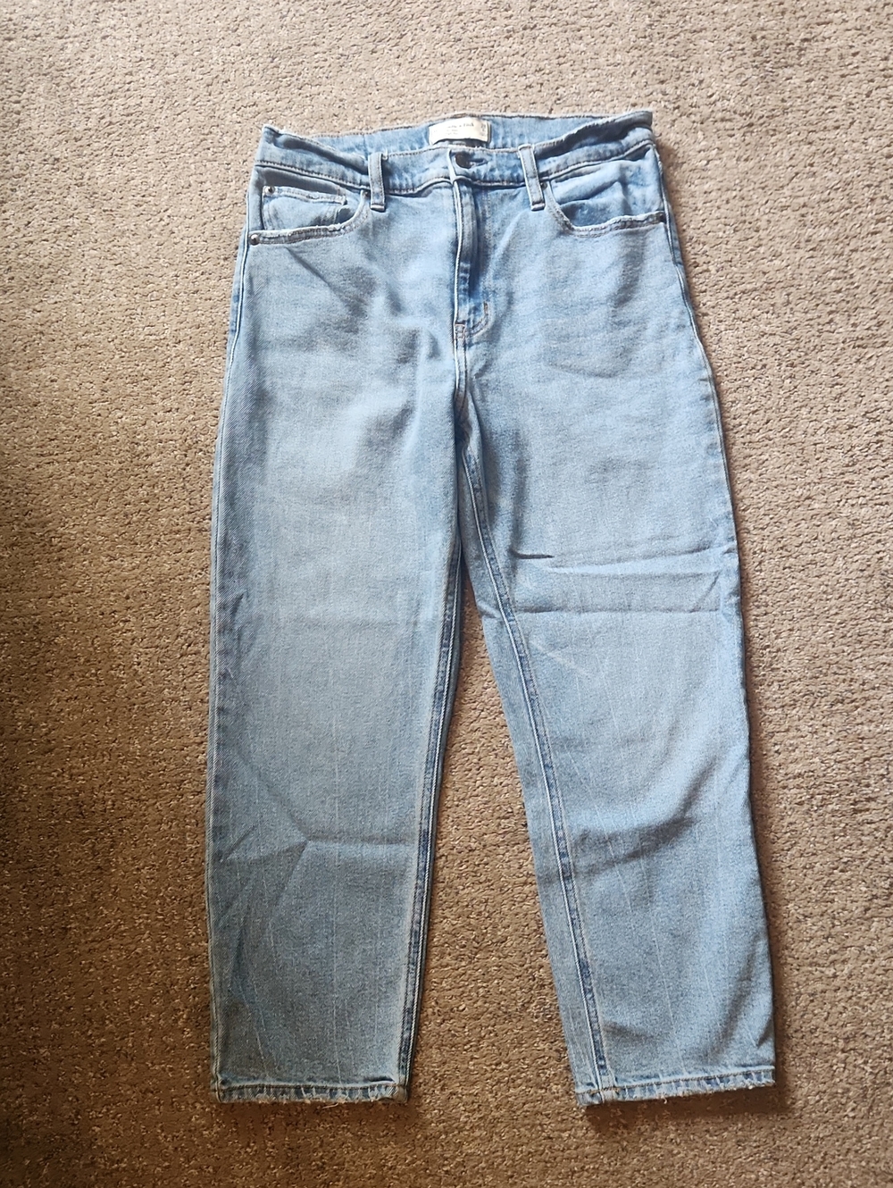 Abercrombie & Fitch Light Blue Cropped Straight Jeans